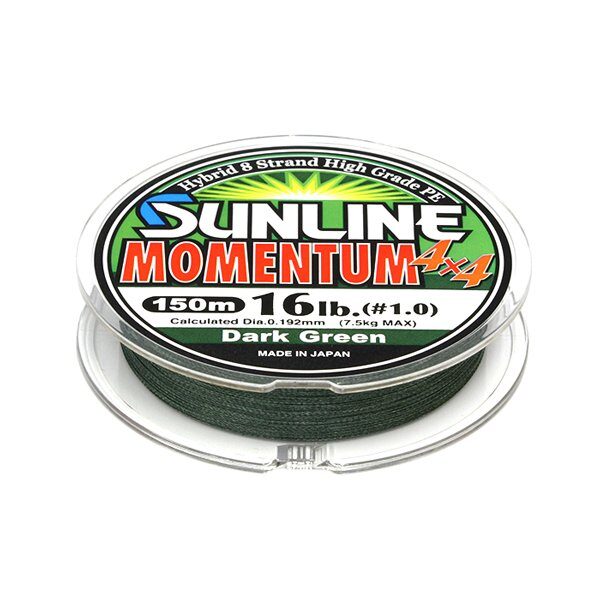 Леска плетеная SunlinePE Momentum X4 150м Dark Green  0.6 10lb