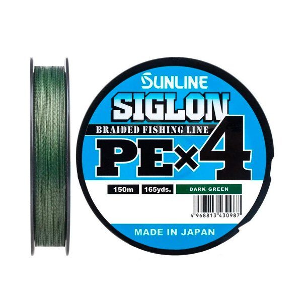 Леска плетеная Sunline Siglon PE X4 150м Dark Green 1.0 16lb